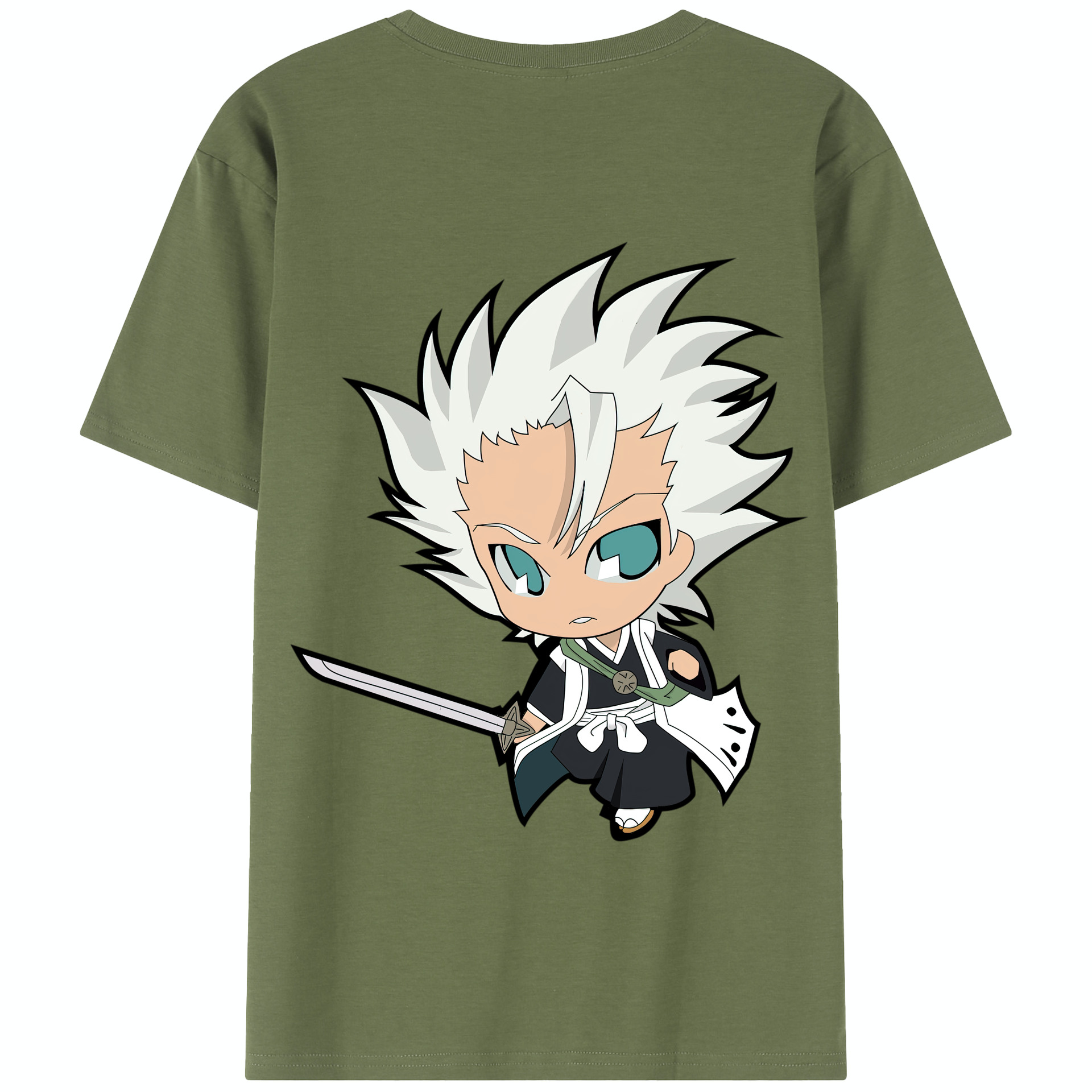 （画像用） ブリーチ 日番谷冬獅郎（ひつがや とうしろう） BLEACH Hitsugaya Toushirou 綿100％半袖Tシャツ（背面プリント）
